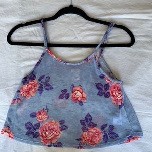 Forever21 Cropped Floral Tank Top